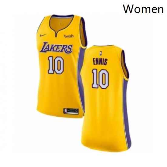 Womens Los Angeles Lakers 10 Tyler Ennis Authentic Gold Home Basketball Jersey Icon Edition